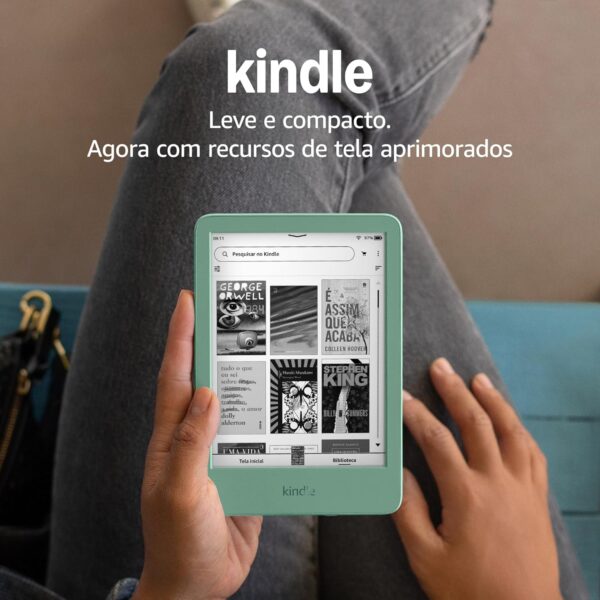 Novo Kindle (16 GB - modelo 2024) - Leve e compacto, com tela antirreflexo, trocas de página mais rápidas, luz frontal ajustável e bateria de longa duração